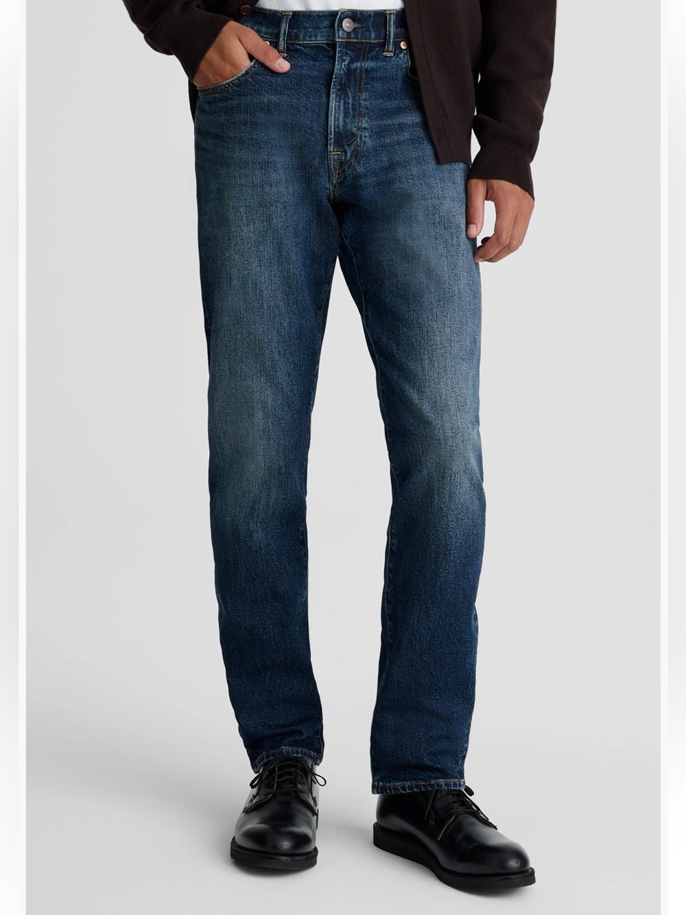 Madewell Men’s Athletic Slim Jeans 34x30 Blue Straight Leg Tapered Stretch Denim